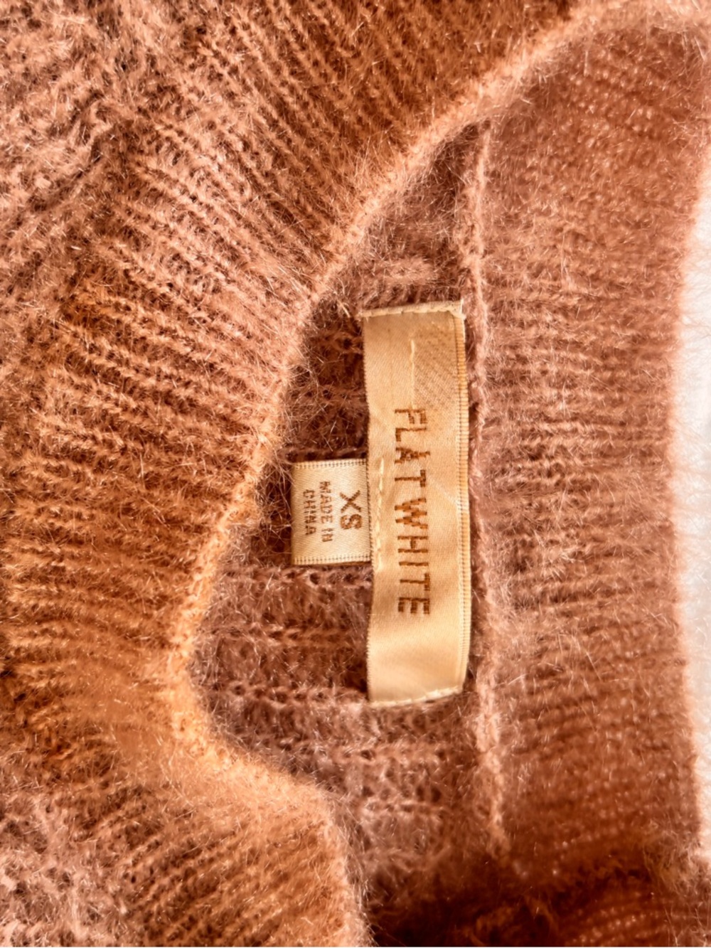 Anthropologie Flat White Fuzzy Sweater, XS